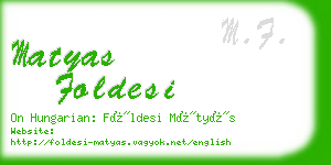 matyas foldesi business card